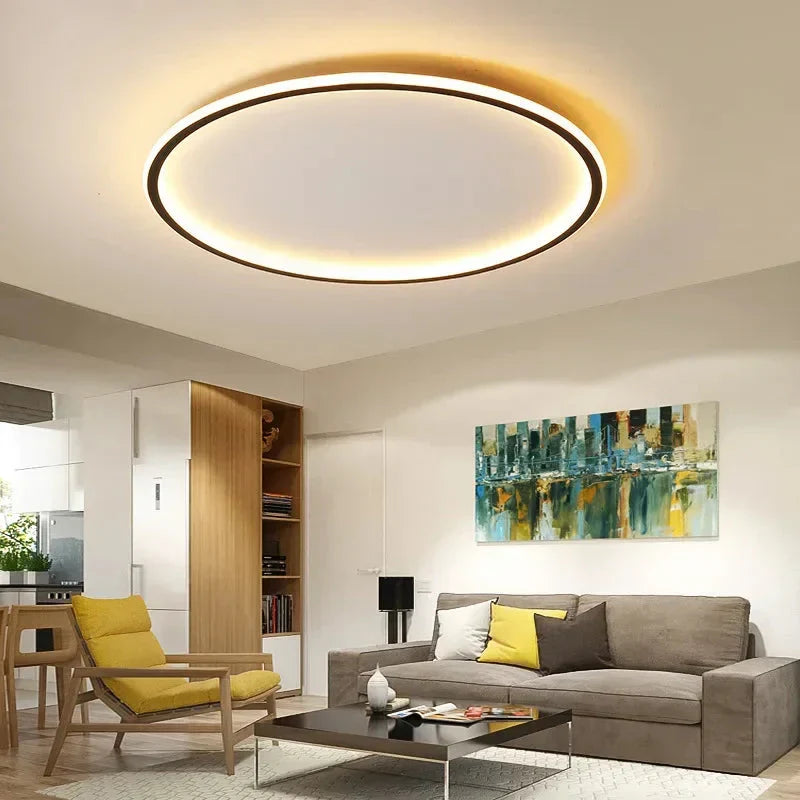 Nowoczesna skandynawska okrągła lampa sufitowa LED do salonu