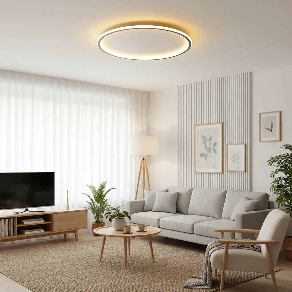 Nowoczesna skandynawska okrągła lampa sufitowa LED do salonu