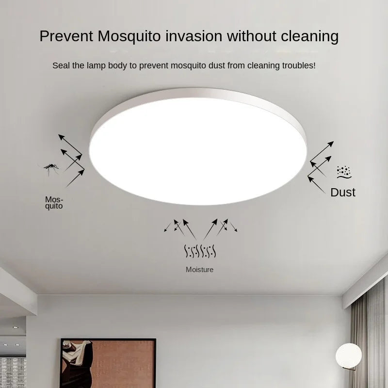 Nastrojowa smukła okrągła lampa LED sufitowa do salonu