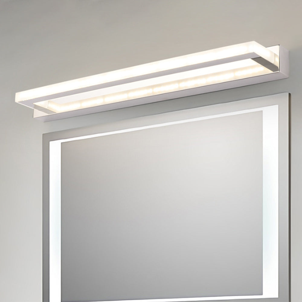 Atmosferyczna prostokątna lampa ścienna LED z lustrzanym frontem – nowoczesne oświetlenie domowe