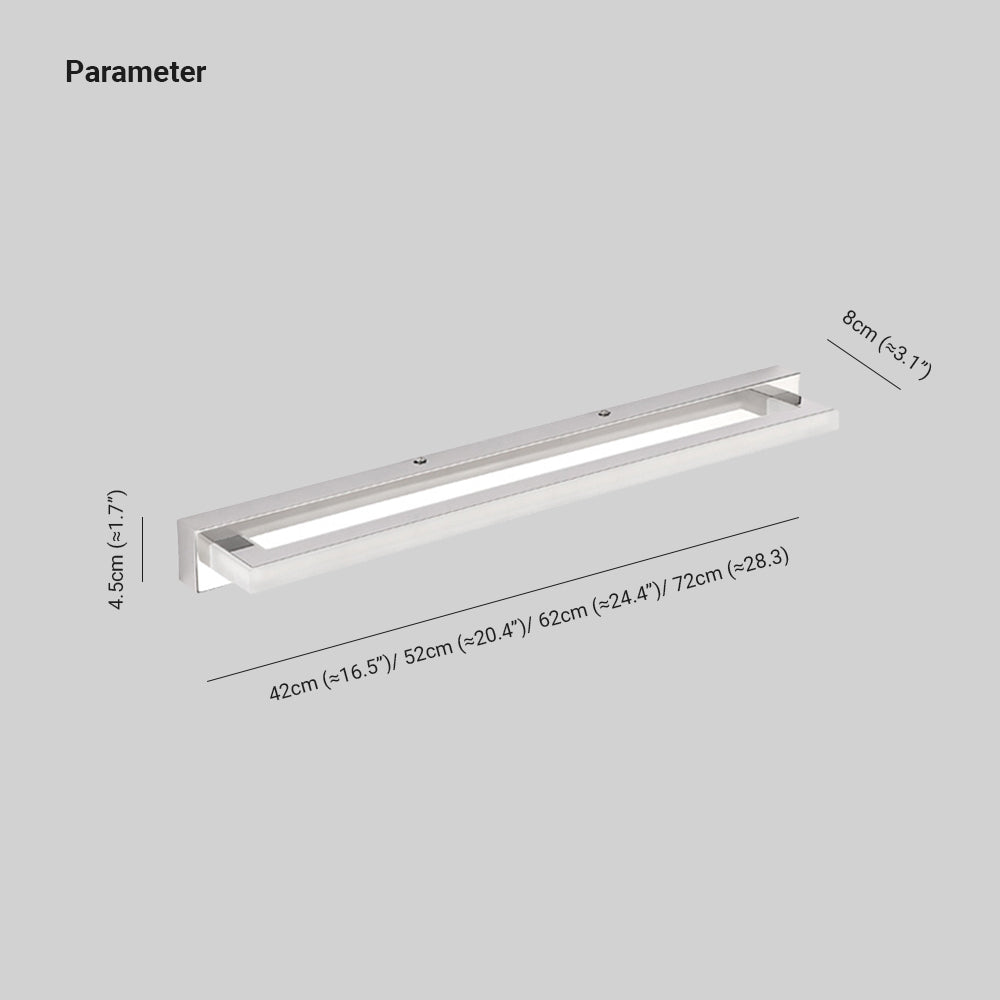 Atmosferyczna prostokątna lampa ścienna LED z lustrzanym frontem – nowoczesne oświetlenie domowe