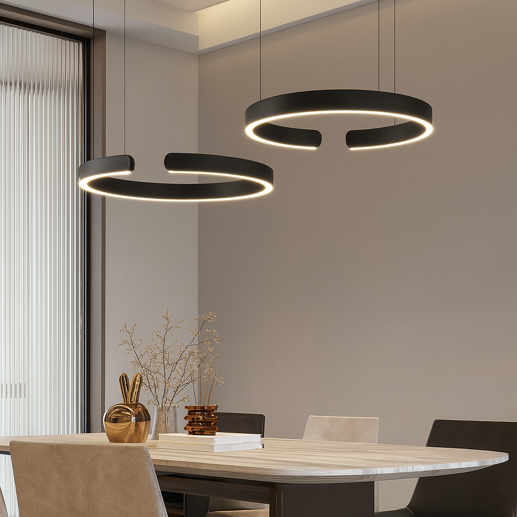 Jasna okrągła lampa wisząca LED do eleganckiego domu