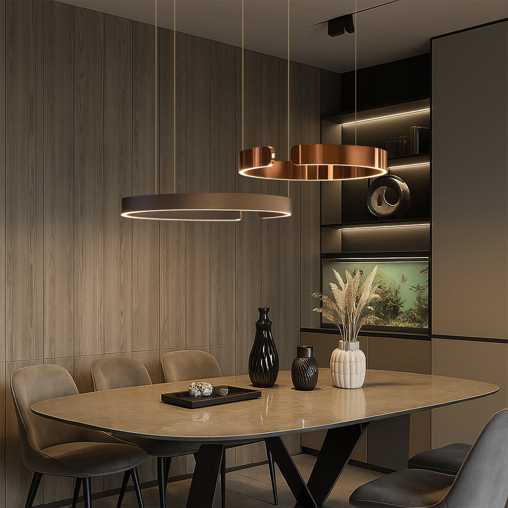 Jasna okrągła lampa wisząca LED do eleganckiego domu