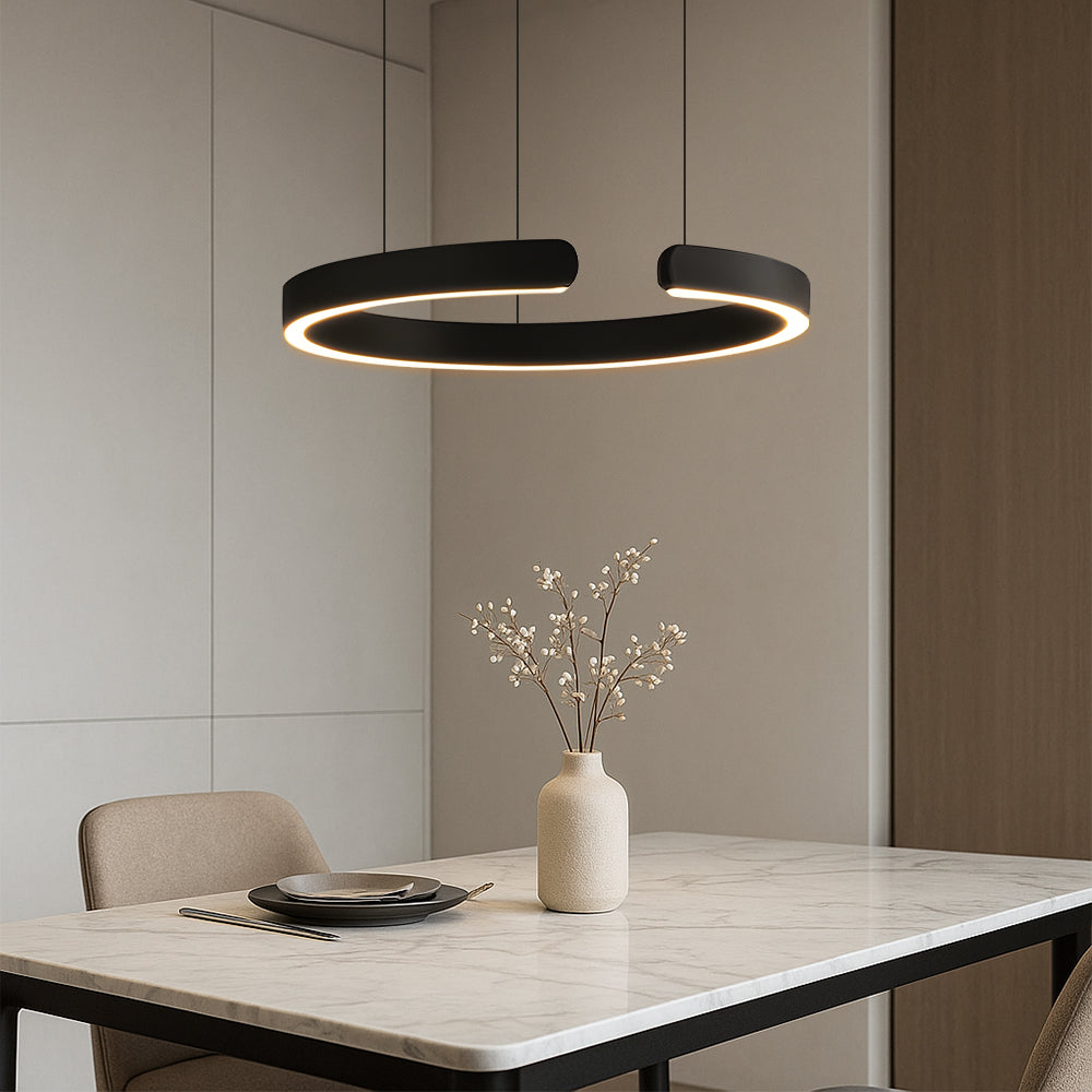 Jasna okrągła lampa wisząca LED do eleganckiego domu
