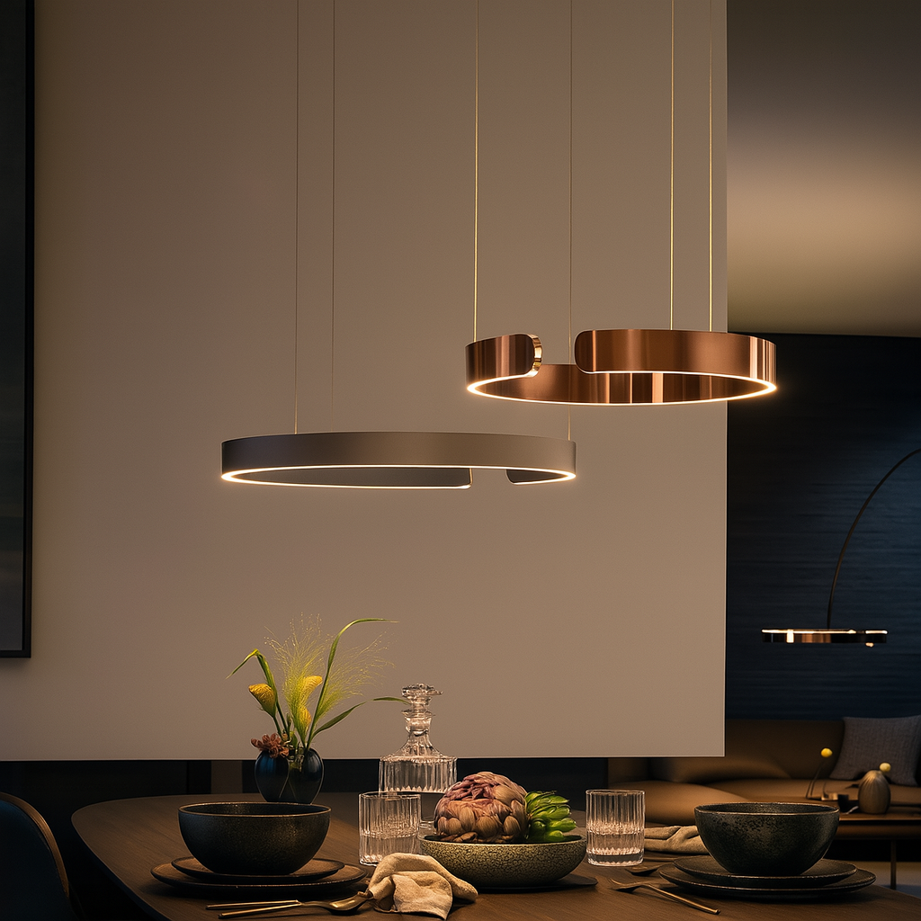 Jasna okrągła lampa wisząca LED do eleganckiego domu