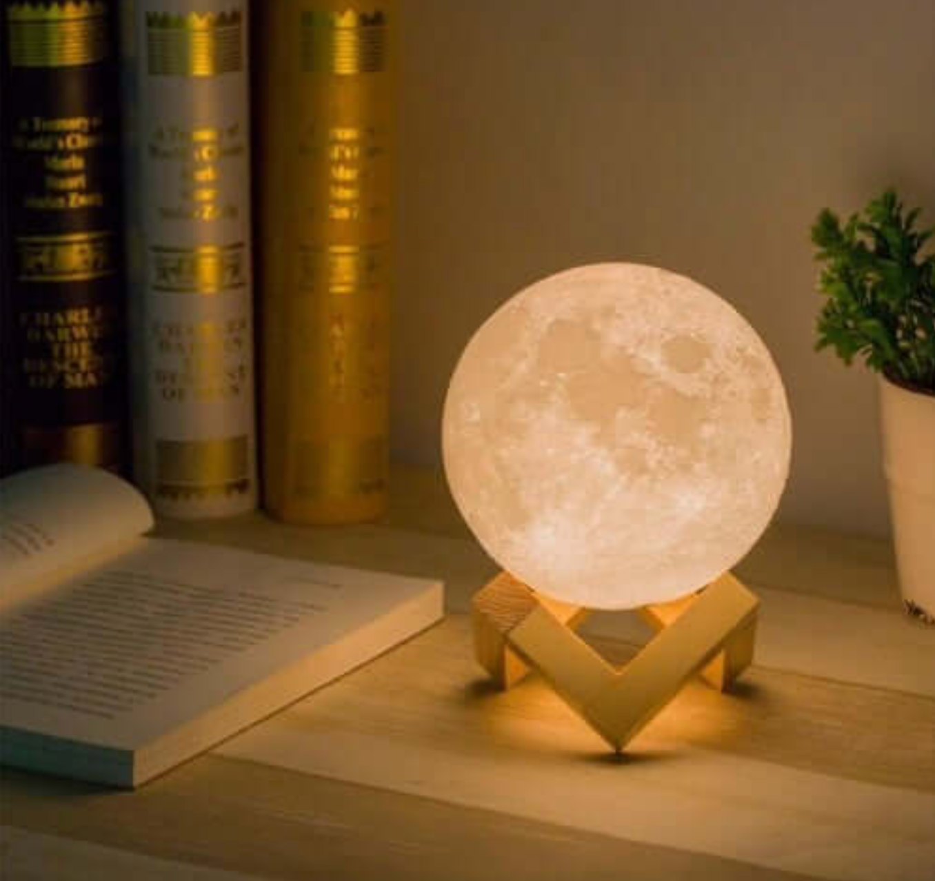 Bezprzewodowa lampa LED Moon z funkcją ściemniania - Pilotem zdalnego sterowania i funkcją ładowania