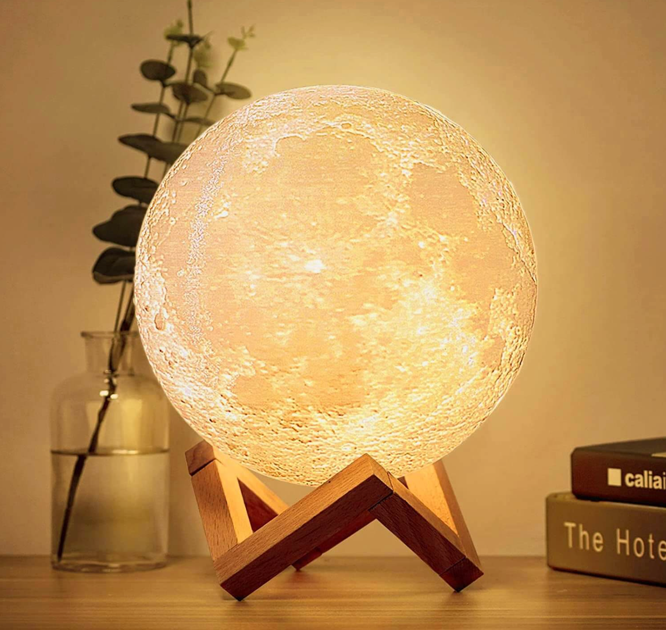Bezprzewodowa lampa LED Moon z funkcją ściemniania - Pilotem zdalnego sterowania i funkcją ładowania