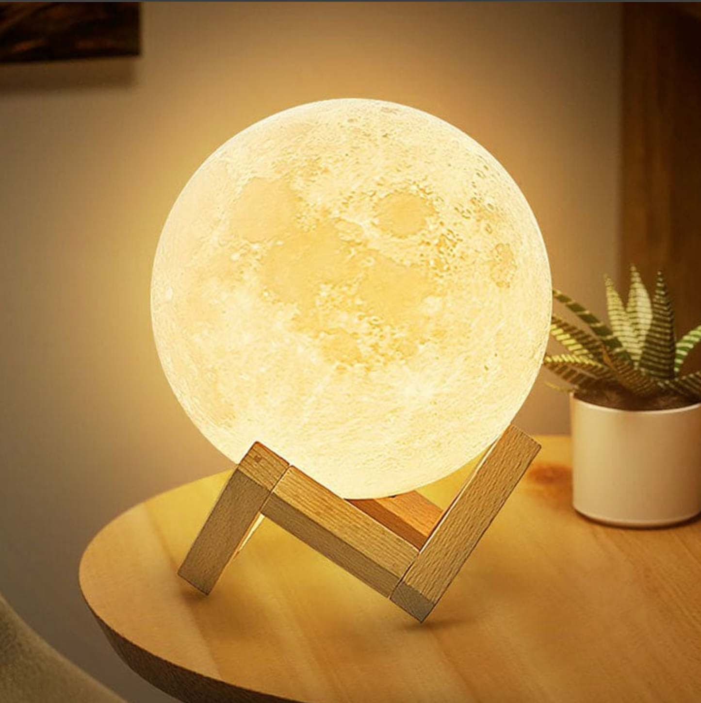 Bezprzewodowa lampa LED Moon z funkcją ściemniania - Pilotem zdalnego sterowania i funkcją ładowania