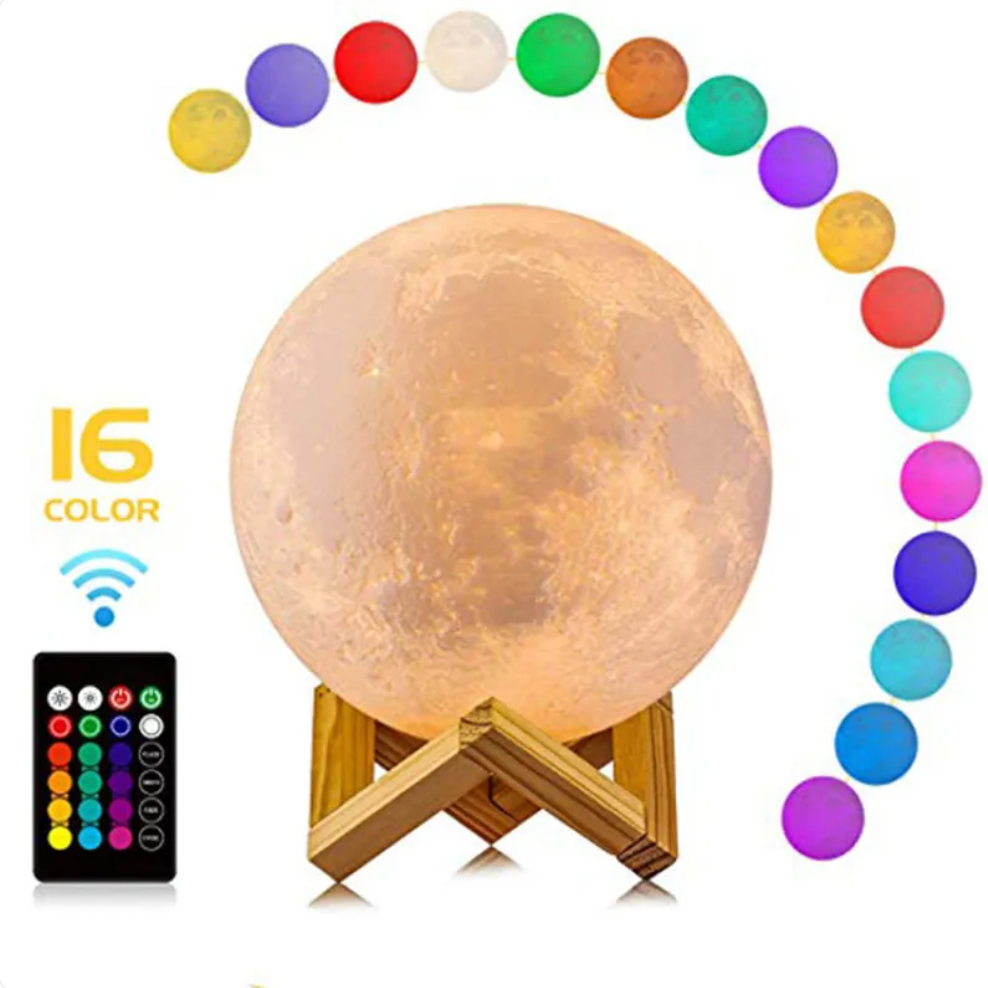 Bezprzewodowa lampa LED Moon z funkcją ściemniania - Pilotem zdalnego sterowania i funkcją ładowania