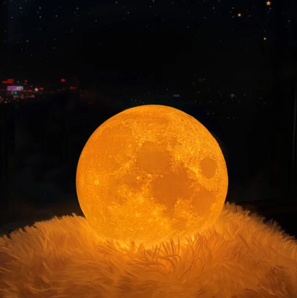 Bezprzewodowa lampa LED Moon z funkcją ściemniania - Pilotem zdalnego sterowania i funkcją ładowania