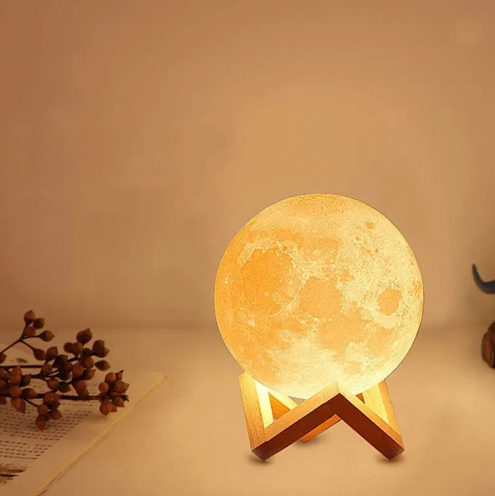 Bezprzewodowa lampa LED Moon z funkcją ściemniania - Pilotem zdalnego sterowania i funkcją ładowania