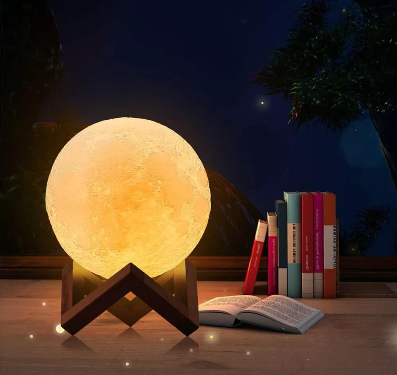 Bezprzewodowa lampa LED Moon z funkcją ściemniania - Pilotem zdalnego sterowania i funkcją ładowania