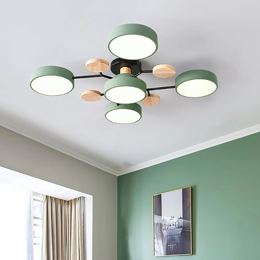 Współczesna smukła metalowa lampa sufitowa- Ręcznie wykończona
