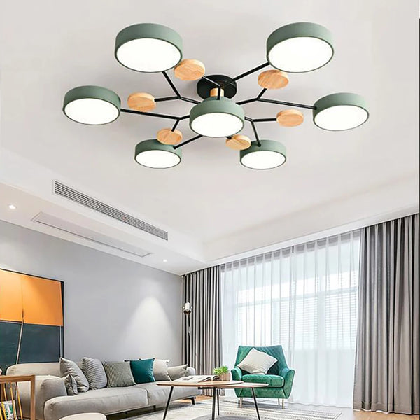 Współczesna smukła metalowa lampa sufitowa- Ręcznie wykończona