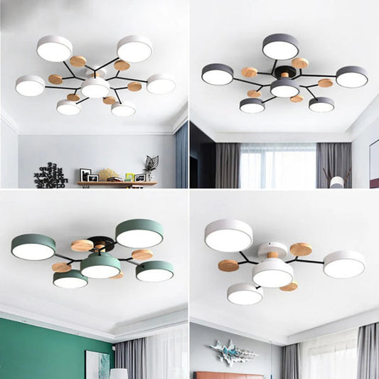 Współczesna smukła metalowa lampa sufitowa- Ręcznie wykończona
