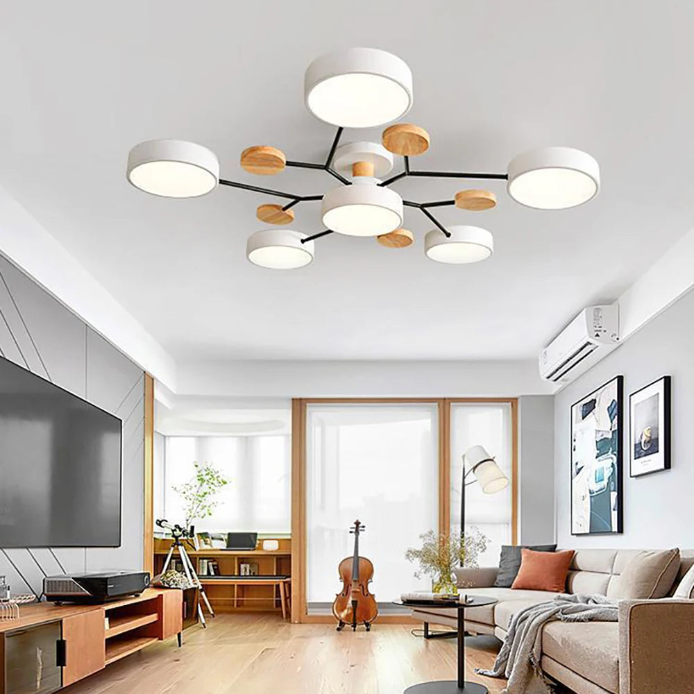 Współczesna smukła metalowa lampa sufitowa- Ręcznie wykończona