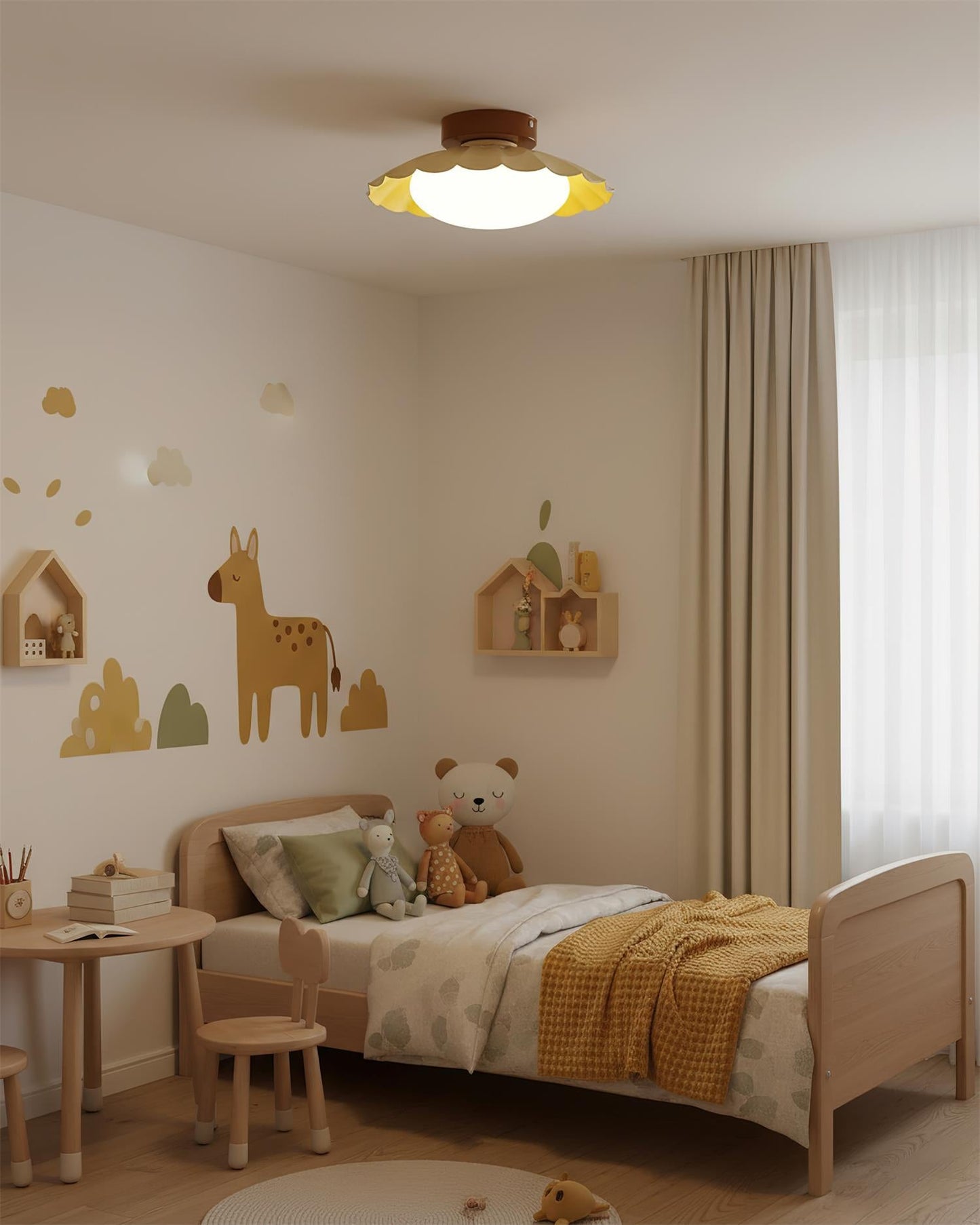 Lampa sufitowa w stylu „falistych chmur”
