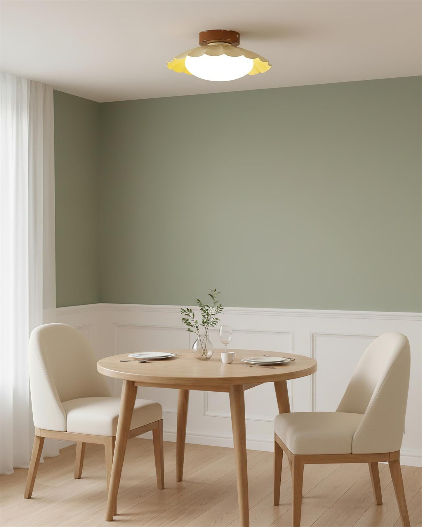 Lampa sufitowa w stylu „falistych chmur”