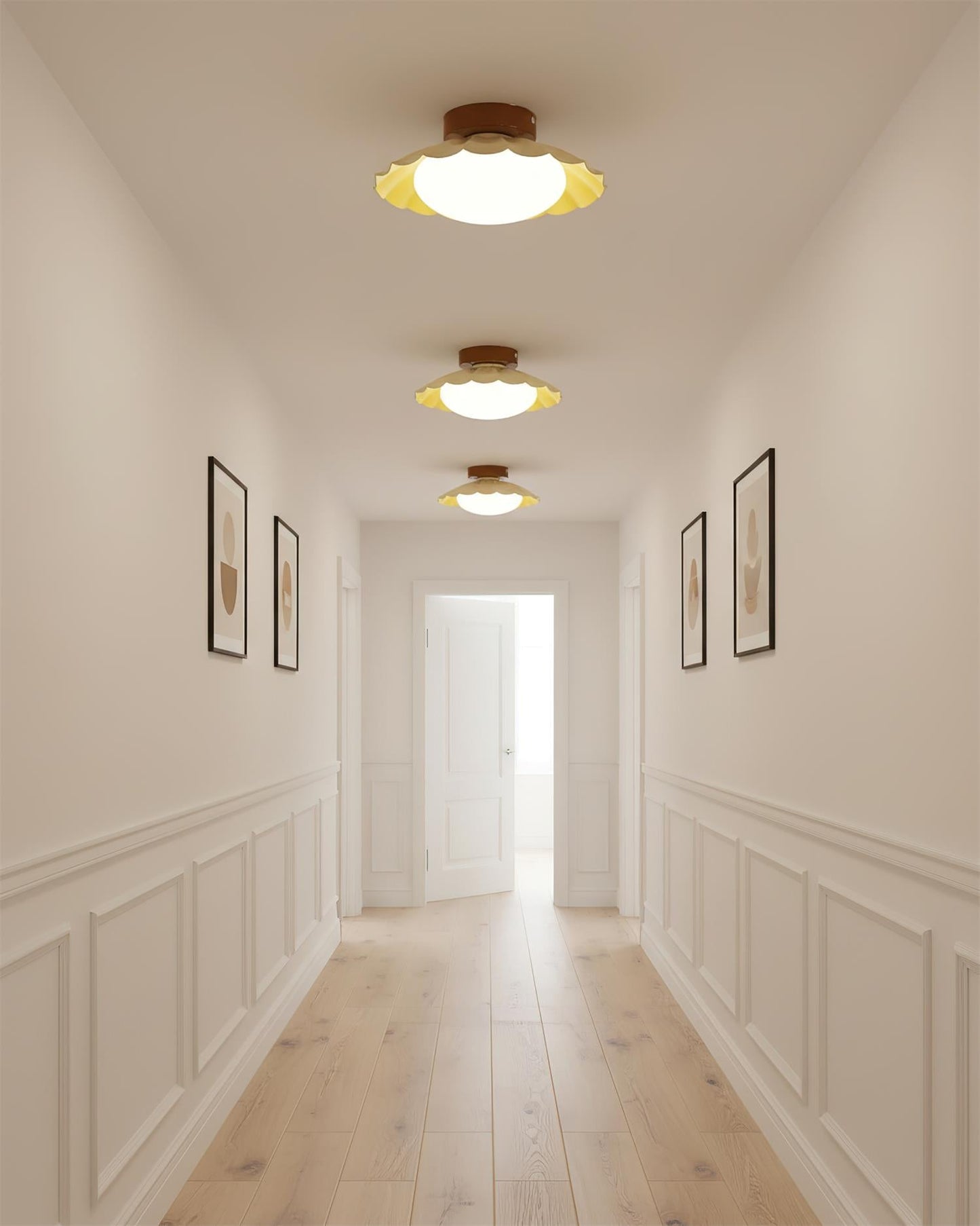Lampa sufitowa w stylu „falistych chmur”