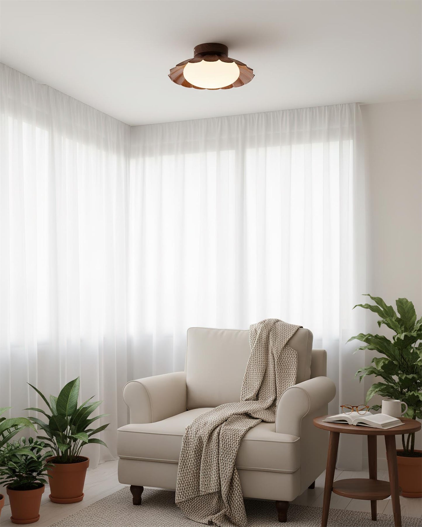 Lampa sufitowa w stylu „falistych chmur”