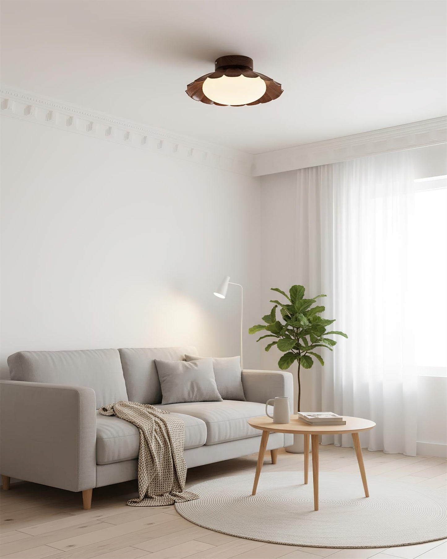 Lampa sufitowa w stylu „falistych chmur”