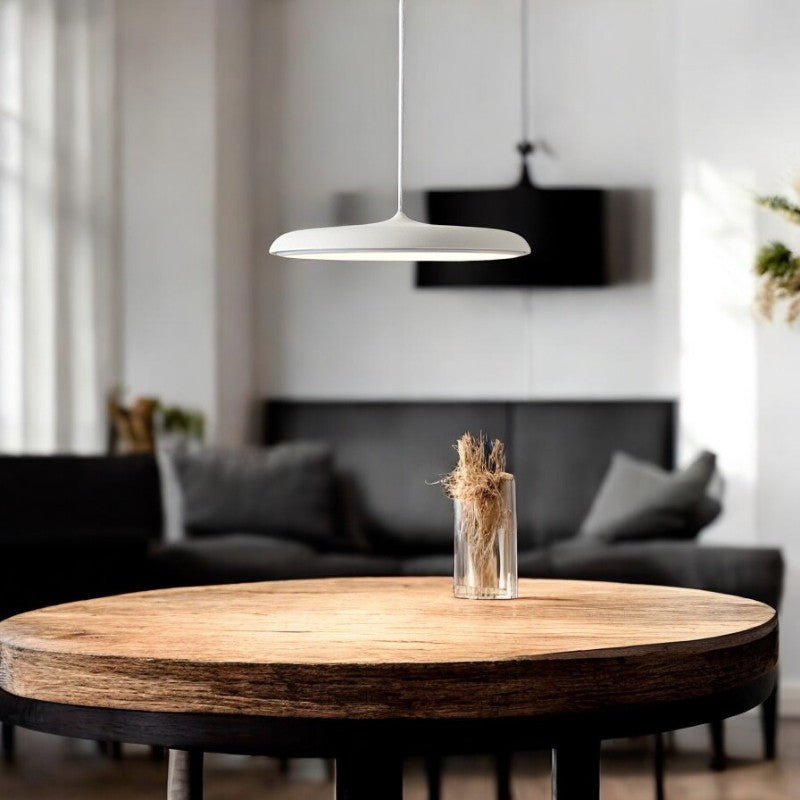 Skandynawska lampa LED wisząca dysk – nowoczesne oświetlenie wnętrz