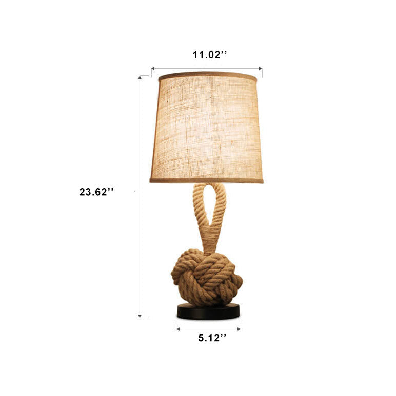 Lampa stołowa w stylu vintage z motywem węzłów