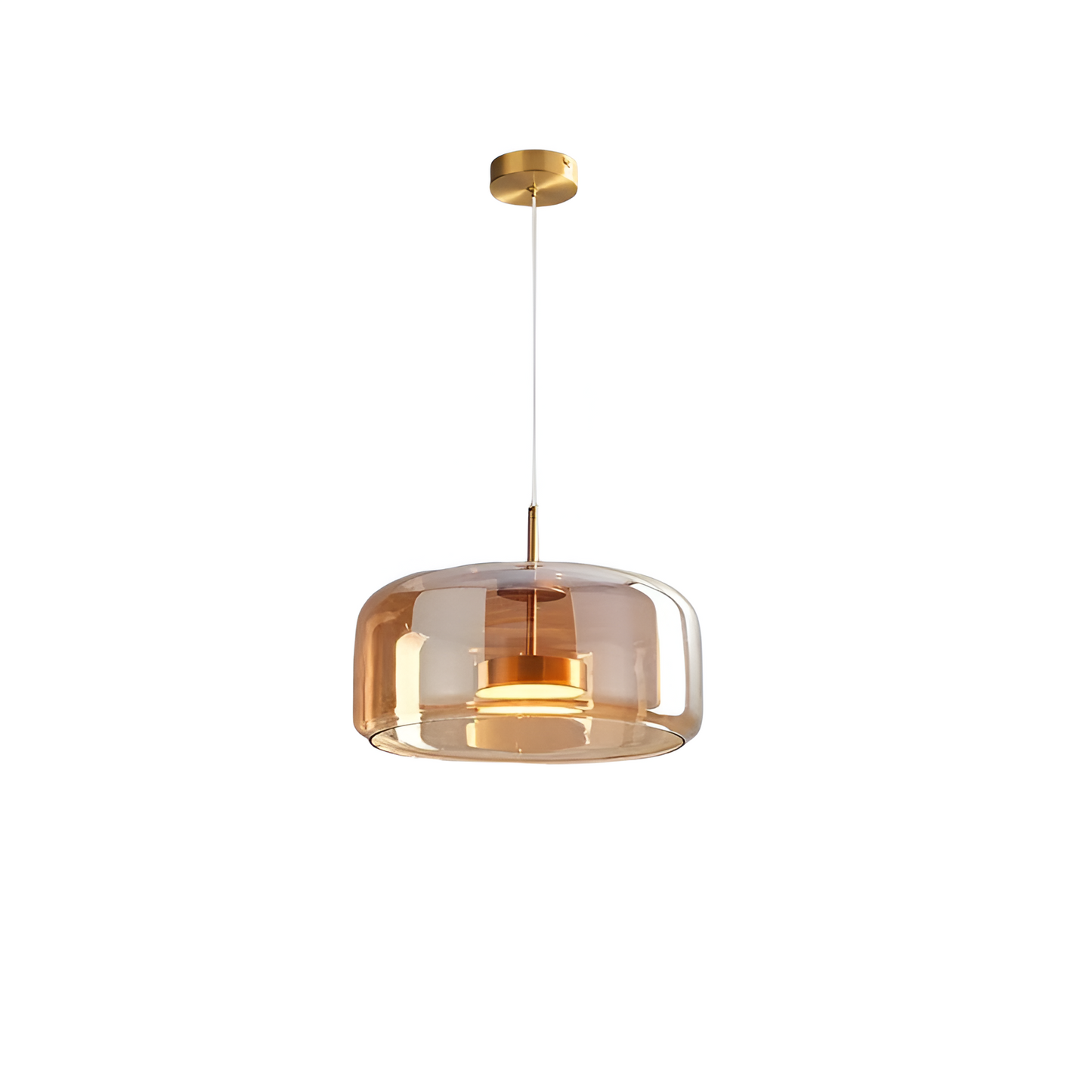 Lampa wisząca w stylu mid-century z trzema kloszami i regulowanymi przewodami
