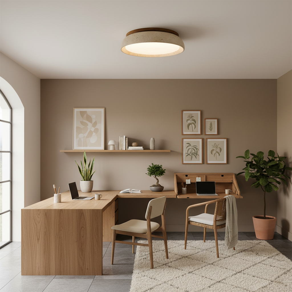 Rzeźbiona lampa sufitowa do montażu wpuszczanego, inspirowana kamieniem
