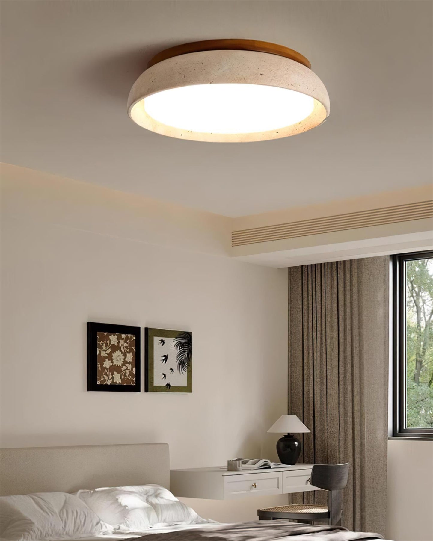 Rzeźbiona lampa sufitowa do montażu wpuszczanego, inspirowana kamieniem