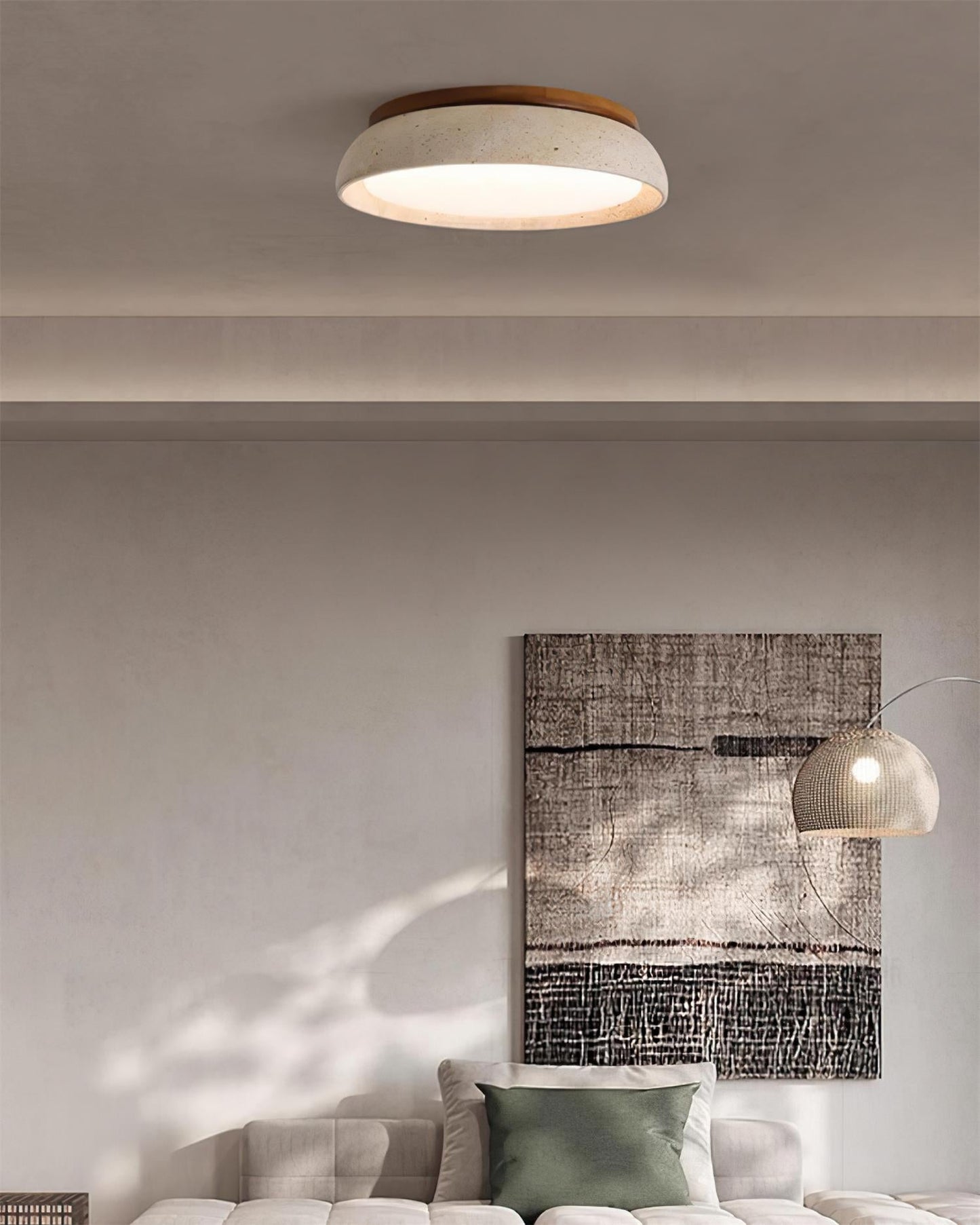 Rzeźbiona lampa sufitowa do montażu wpuszczanego, inspirowana kamieniem
