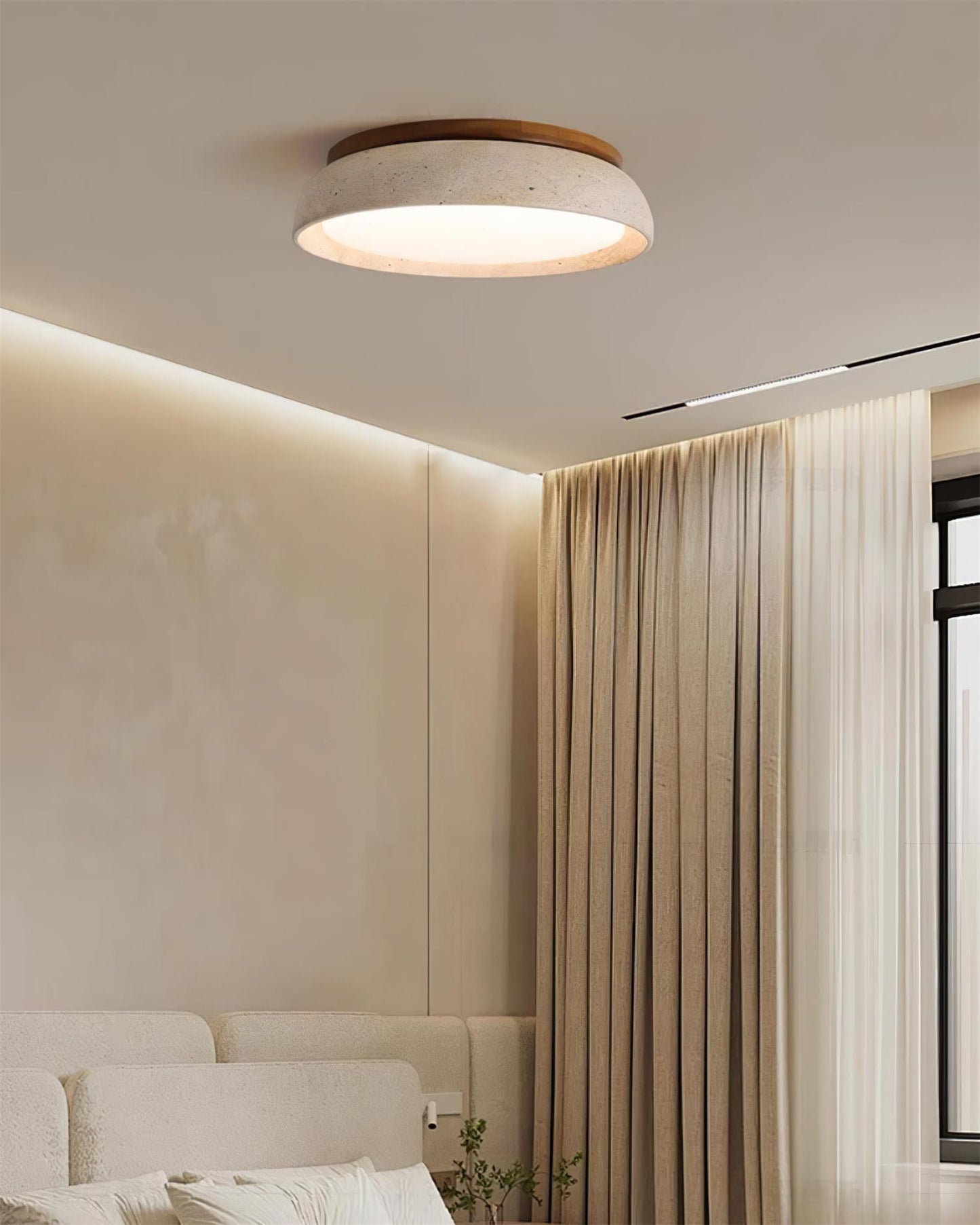 Rzeźbiona lampa sufitowa do montażu wpuszczanego, inspirowana kamieniem