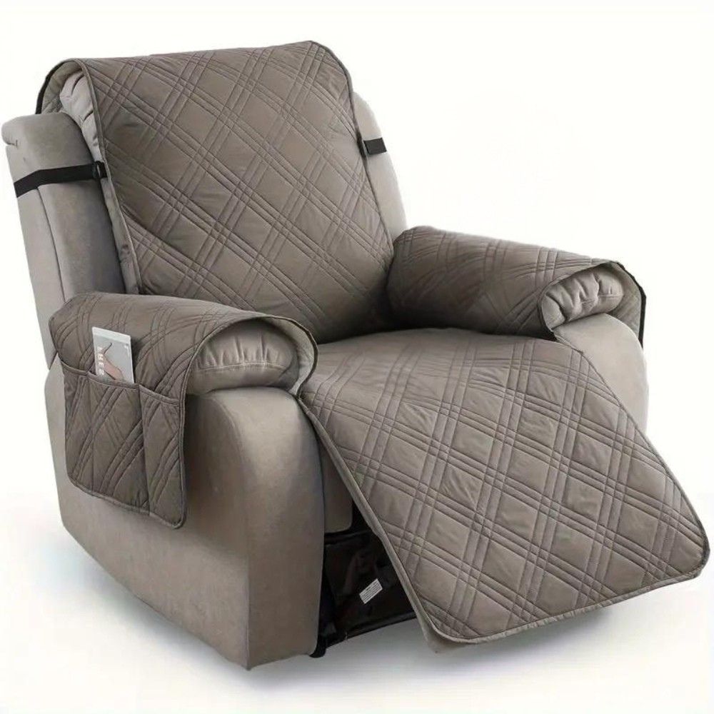 Quilted Recliner Chair Cover - Waterproof Non-Slip