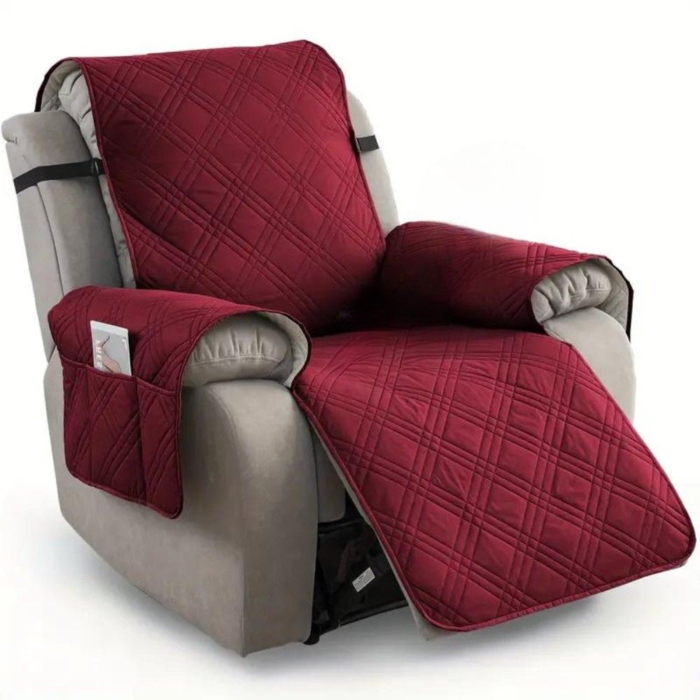 Quilted Recliner Chair Cover - Waterproof Non-Slip