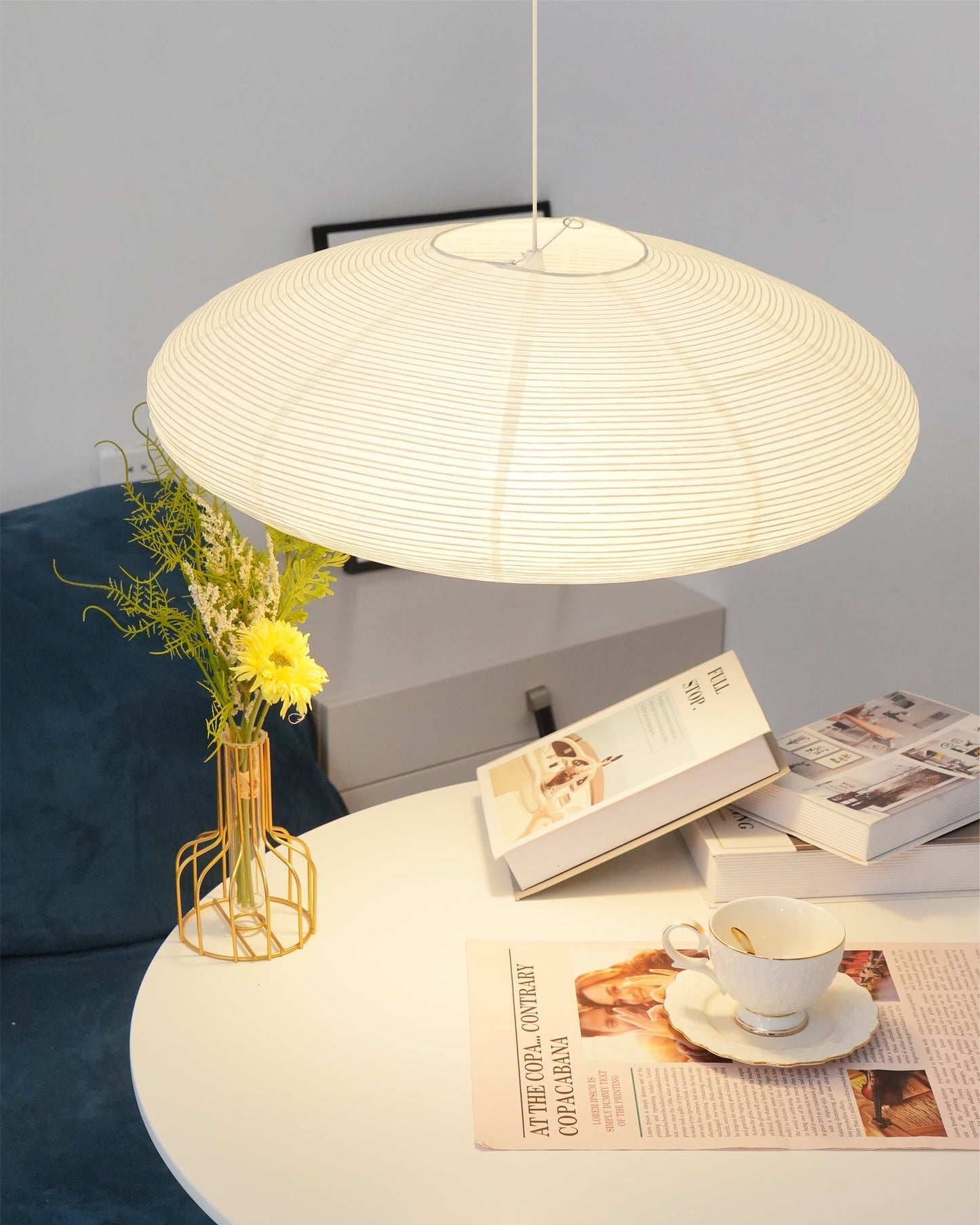 Okrągła Lampa Wisząca Japandi