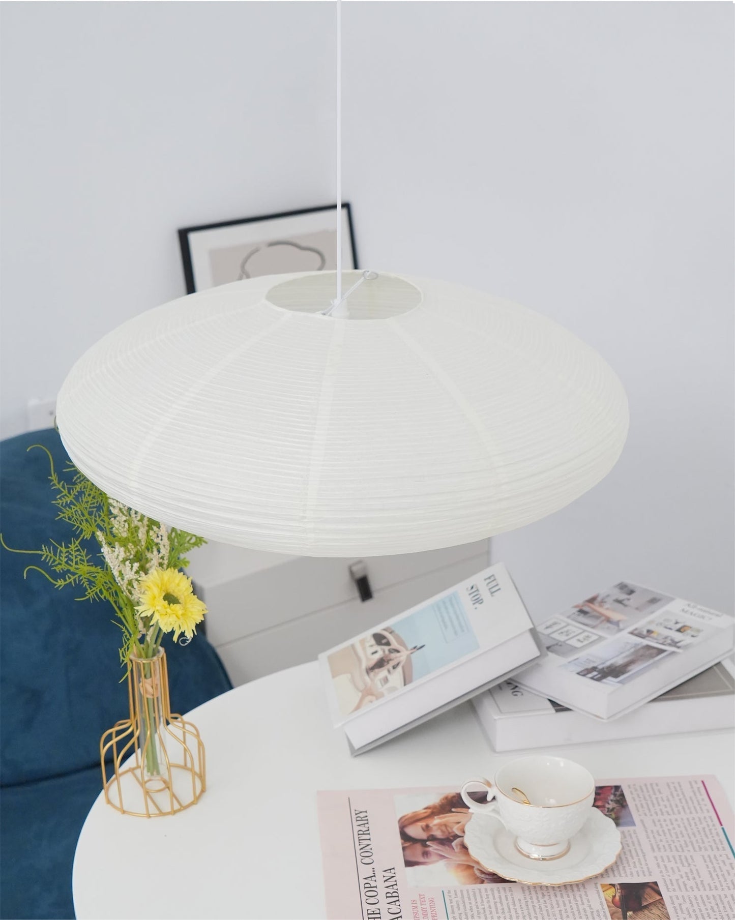 Okrągła Lampa Wisząca Japandi