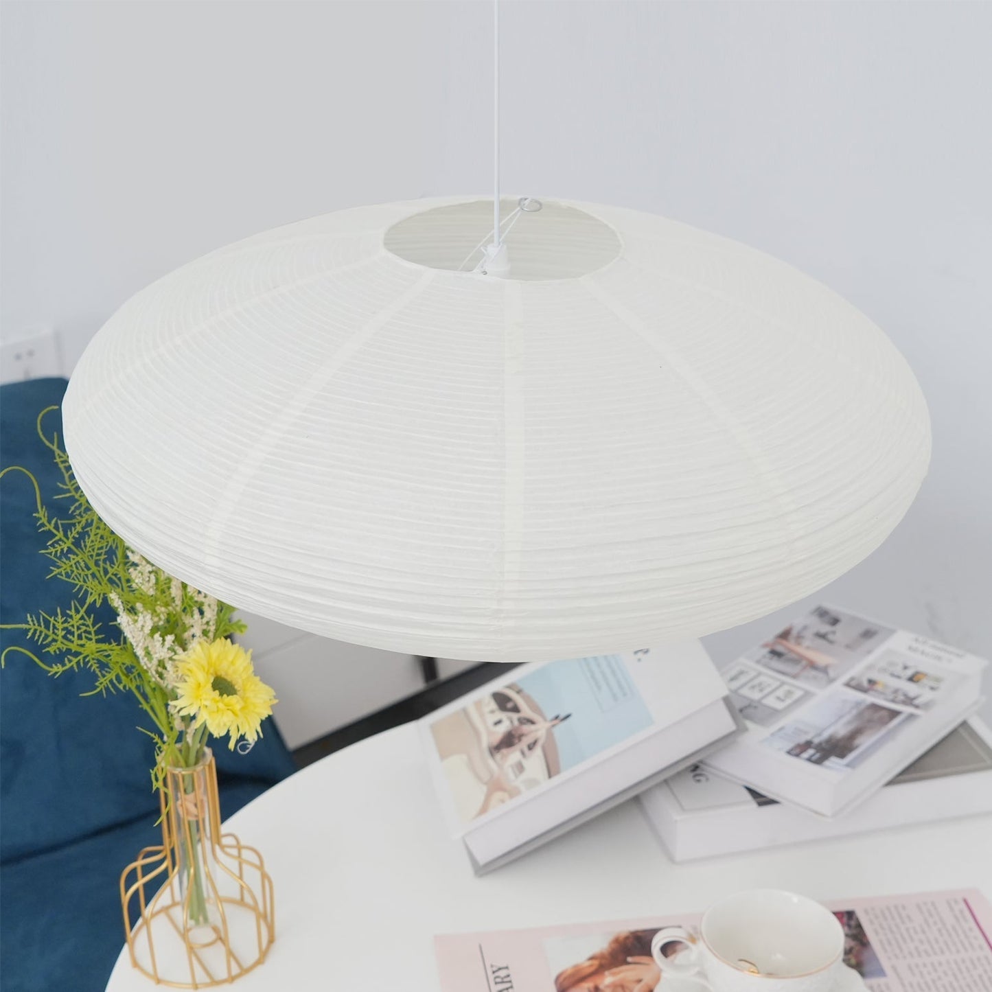 Okrągła Lampa Wisząca Japandi