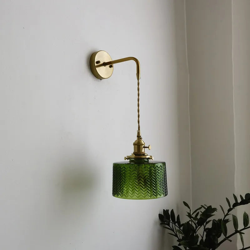 Wytworna klasyczna japońska lampa ścienna LED ze szkłem