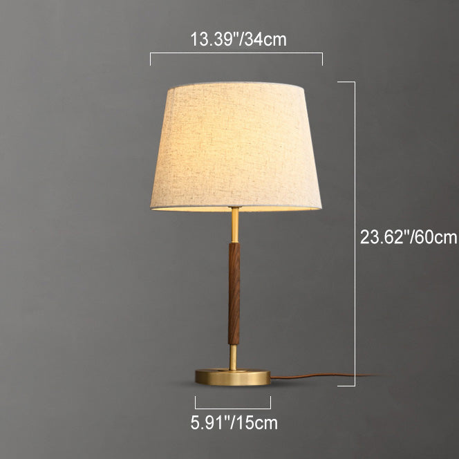 Retro cylindryczna lampka stołowa nocna metaliczne wykończenie