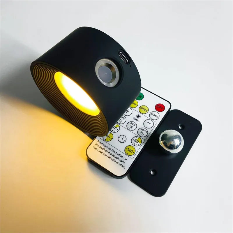 Magnetic LED Wall Lamp with Rechargeable and Adjustable 360° Head