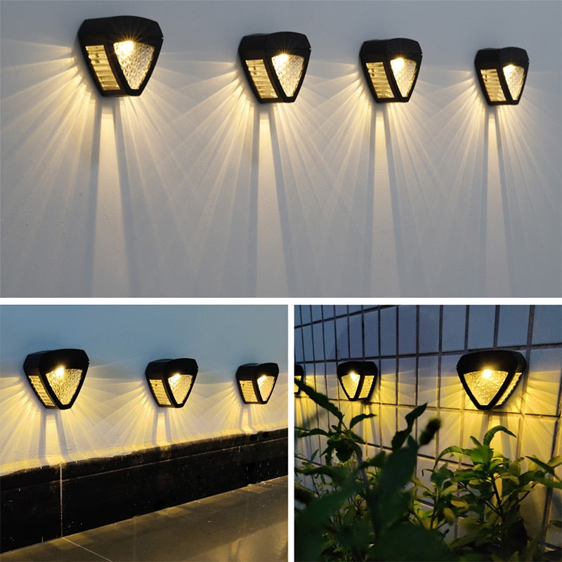 Zewnętrzna lampa ścienna zasilana energią słoneczną w stylu egipskim