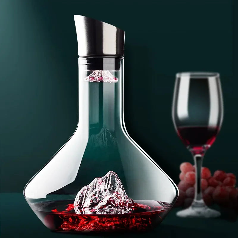 Elegancka karafka do wina z kryształu o smukłym kształcie