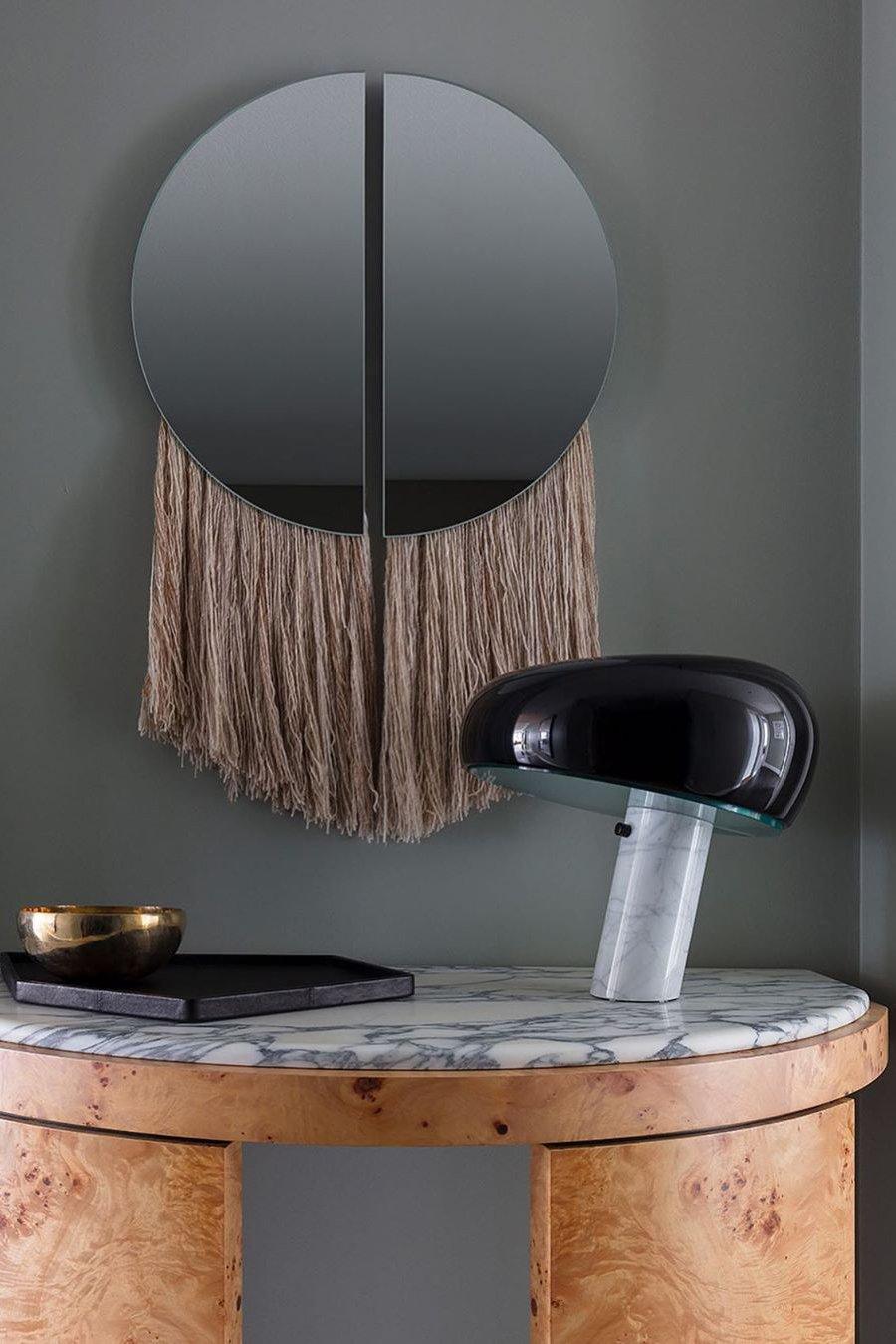 Dekoracyjna grzybowa marmurowa lampa stołowa na biurko