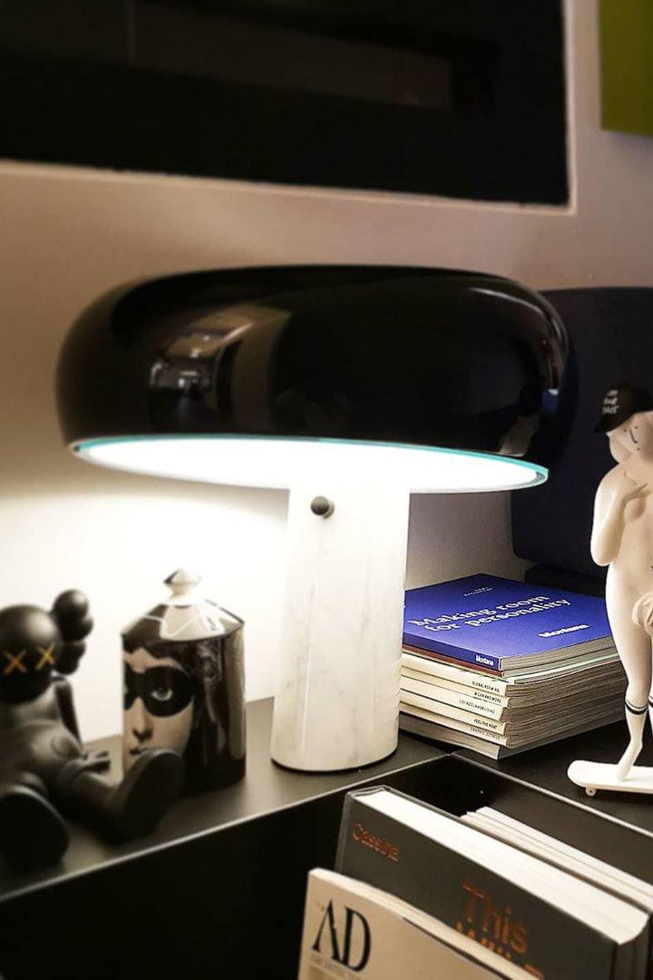 Dekoracyjna grzybowa marmurowa lampa stołowa na biurko