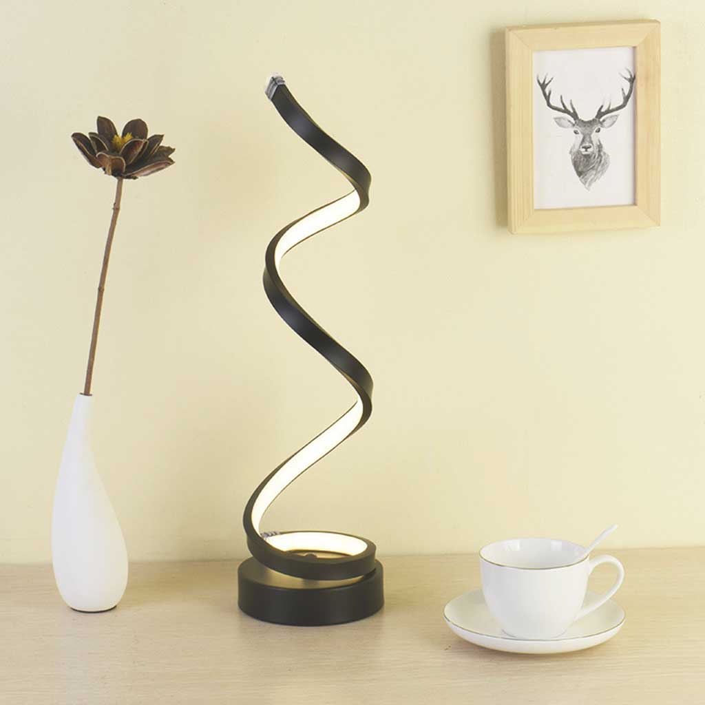 Spiralna lampa stołowa LED nowoczesny design regulacja jasności