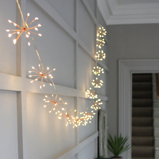 Świetlisty efekt fajerwerków LED Fairy string z ciepłą bielą