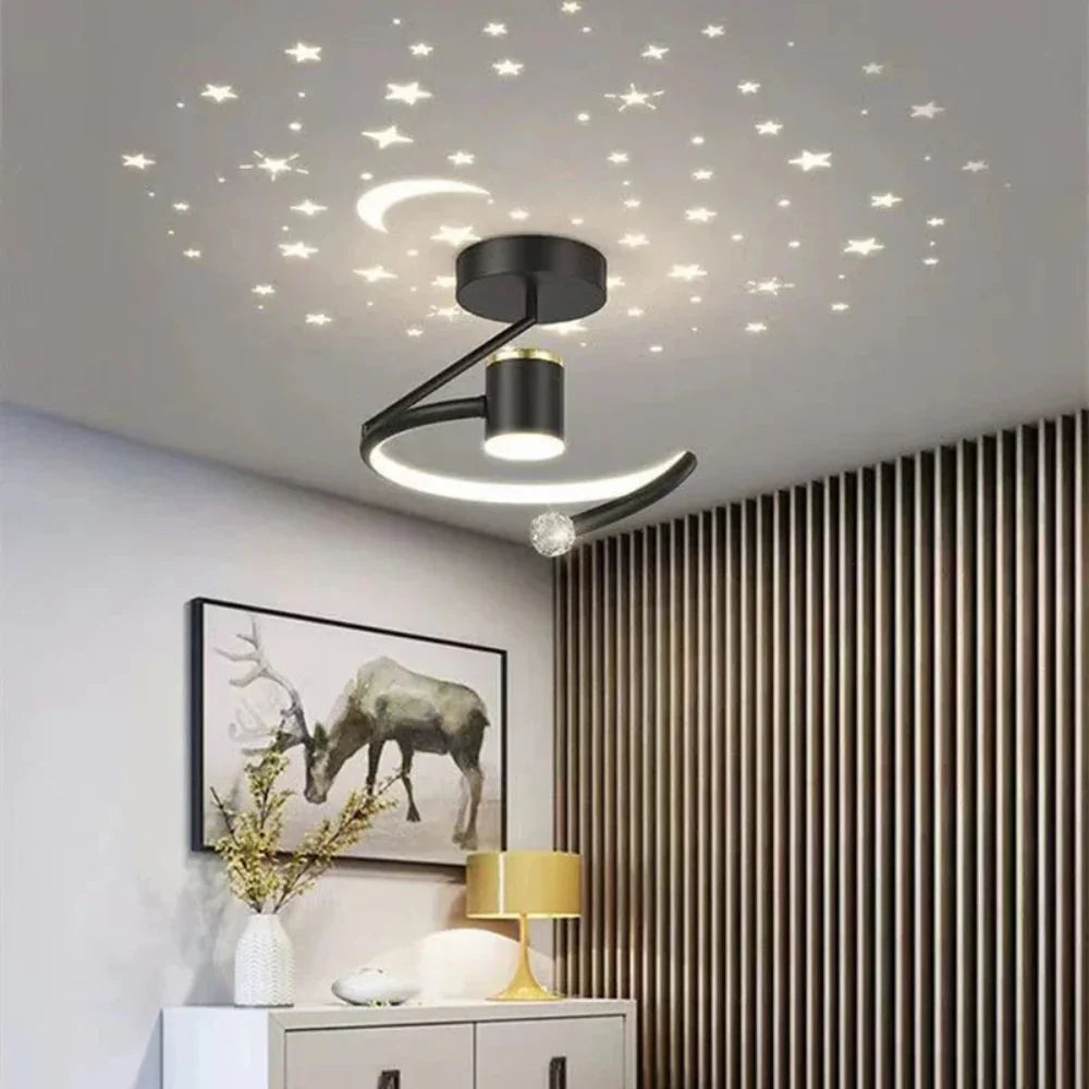Ściemnialna lampa sufitowa LED - Imitującą rozgwieżdżone niebo