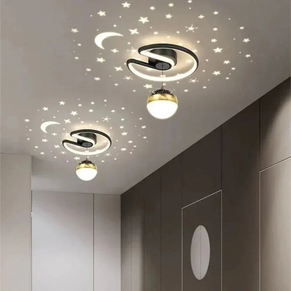 Ściemnialna lampa sufitowa LED - Imitującą rozgwieżdżone niebo