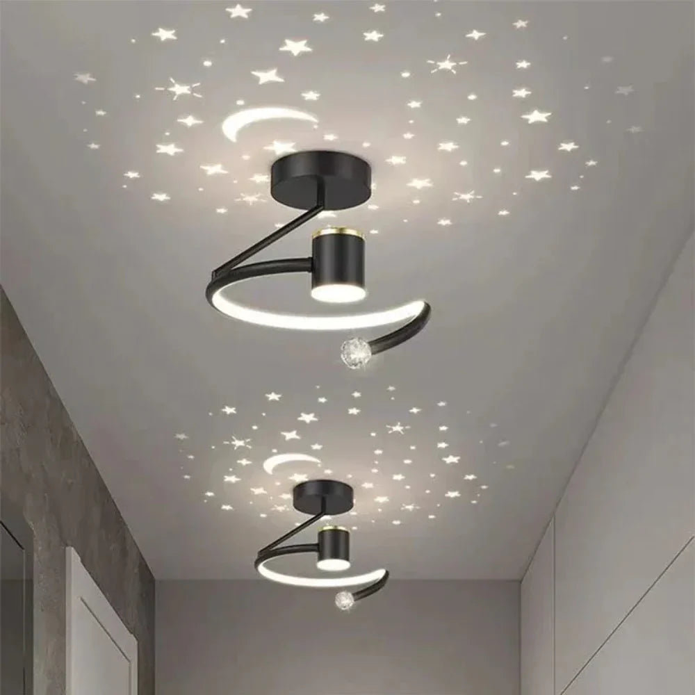 Ściemnialna lampa sufitowa LED - Imitującą rozgwieżdżone niebo