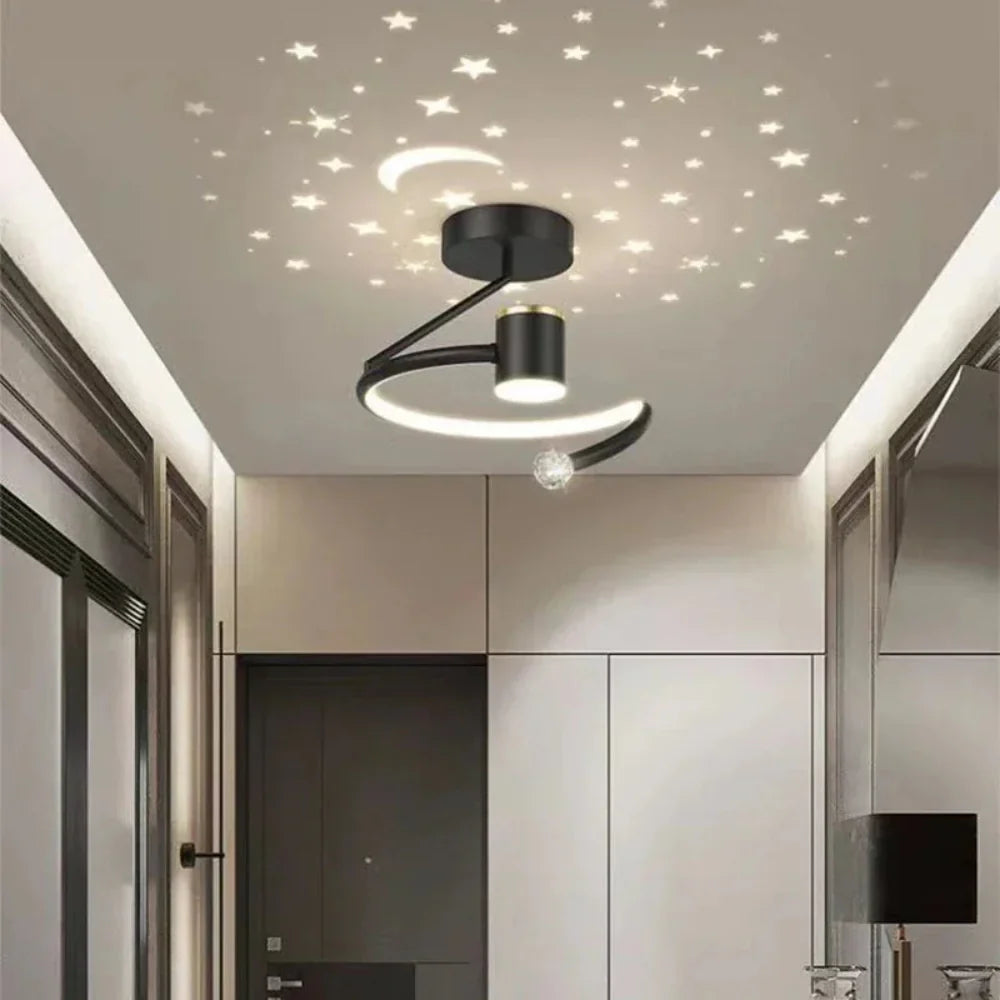 Ściemnialna lampa sufitowa LED - Imitującą rozgwieżdżone niebo